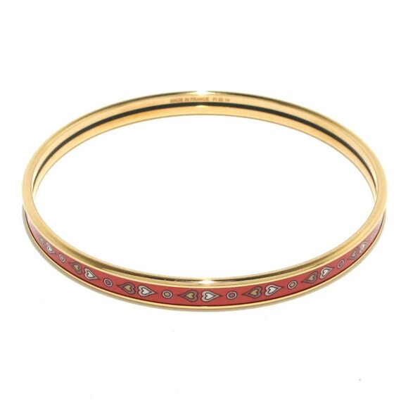 Auth HERMES Email - Gold Red Multi Hardware F***** Bangle - Picture 5 of 5
